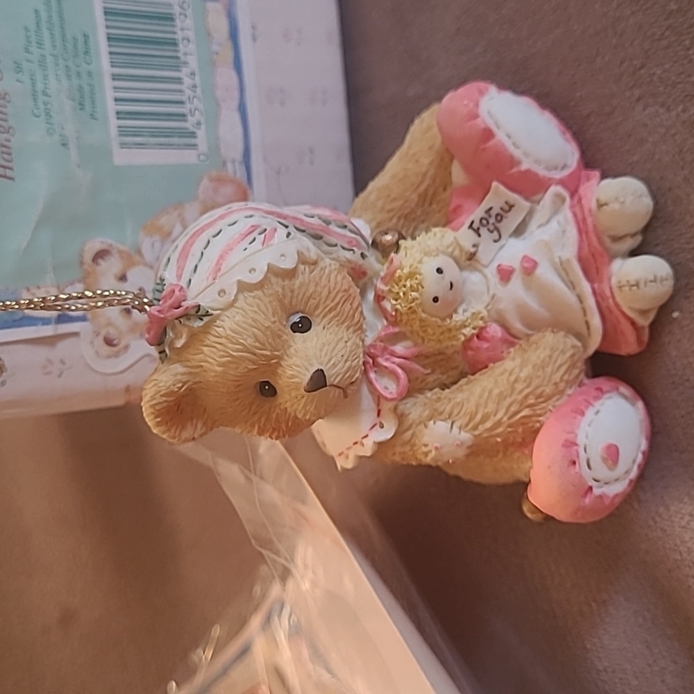 NIB Cherished Teddies ornament girl elf with doll